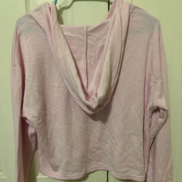 pink front tie hoodie - Picture 2 of 2